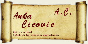 Anka Cicović vizit kartica